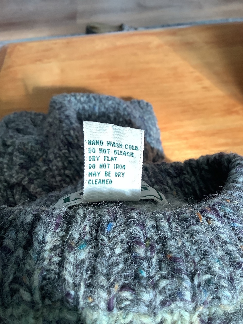 L.L. Bean Vintage Wool Silk Fair Isle Cable Knit Sweater Large - Picture 8 of 8